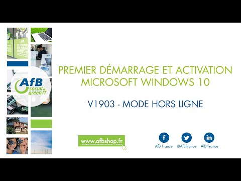 AfB France - Premier démarrage et activation Windows 10 - V1903 - Mode HORS LIGNE