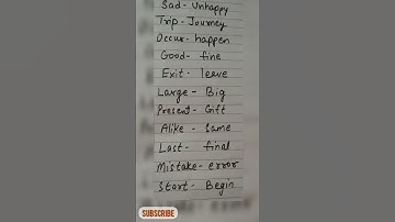 #shorts ..  same meaning words.. Synonyms...Day 1..in English