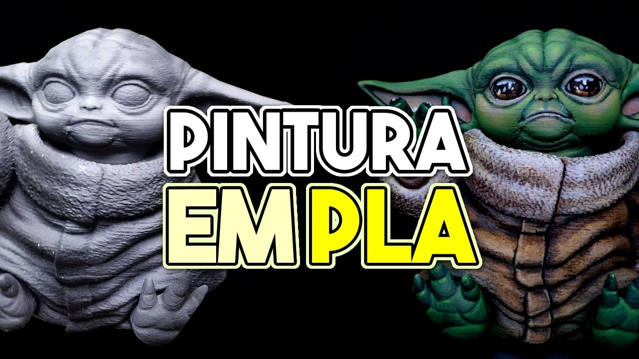 PINTURA e ACABAMENTO em PLA - Baby Yoda - Impressão 3d