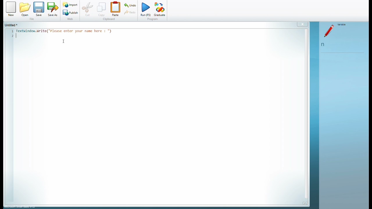 Microsoft small basic tutorial 2 (how to take input) - YouTube