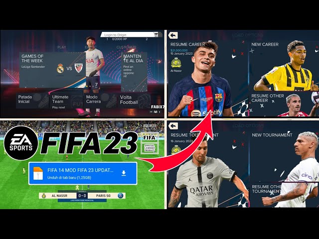 FIFA 23 MOBILE | FIFA 14 MOD LIGA EROPA DAN ASIA 2023 DIANDROID || NEW TRANSFER & KITS JERSEY. class=