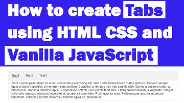 How to create Tabs using HTML CSS and Vanilla JavaScript