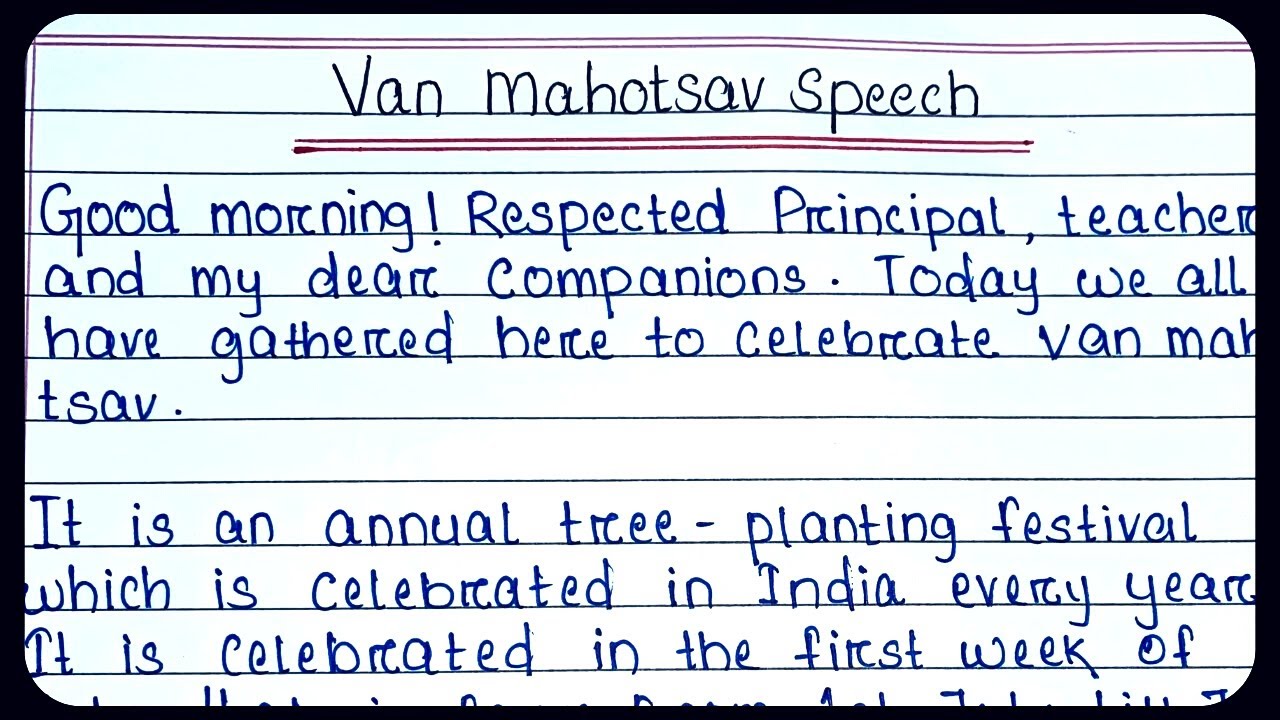 speech writing van mahotsav