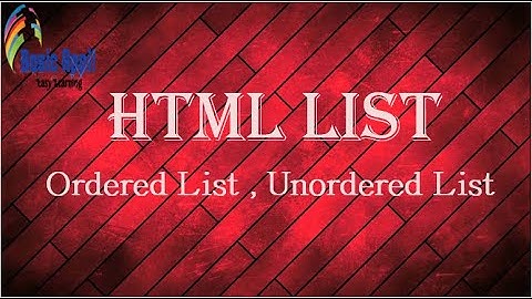 HSC ICT|| HTML List|| Web Design|| Ordered List, Unordered List.............Basic Appi!