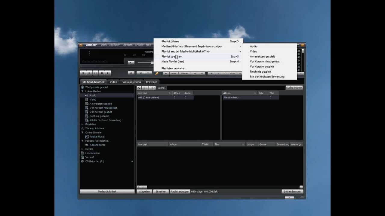 Im Winamp eine Playlist erstellen - YouTube
