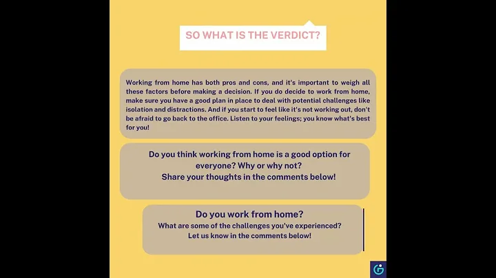 Pros and Cons of working from home....let's review