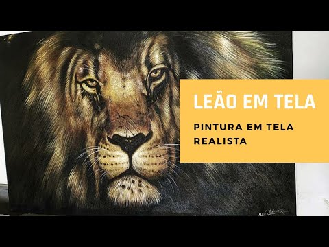 Pintando um leão na savana usando tinta acrílica sobre tela – Blog