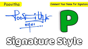 ✔️ Poovitha Name Signature Style Request Done