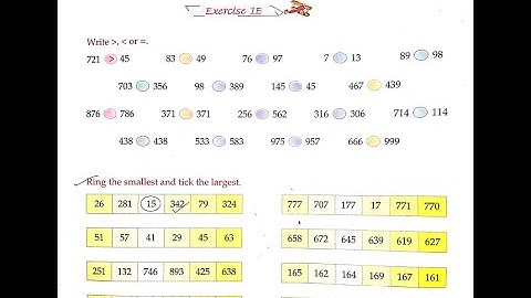 Class 3rd (III) Mathematics, Chapter 1, comparing numbers (Greatest,smallest,equal) , Exercise 1E