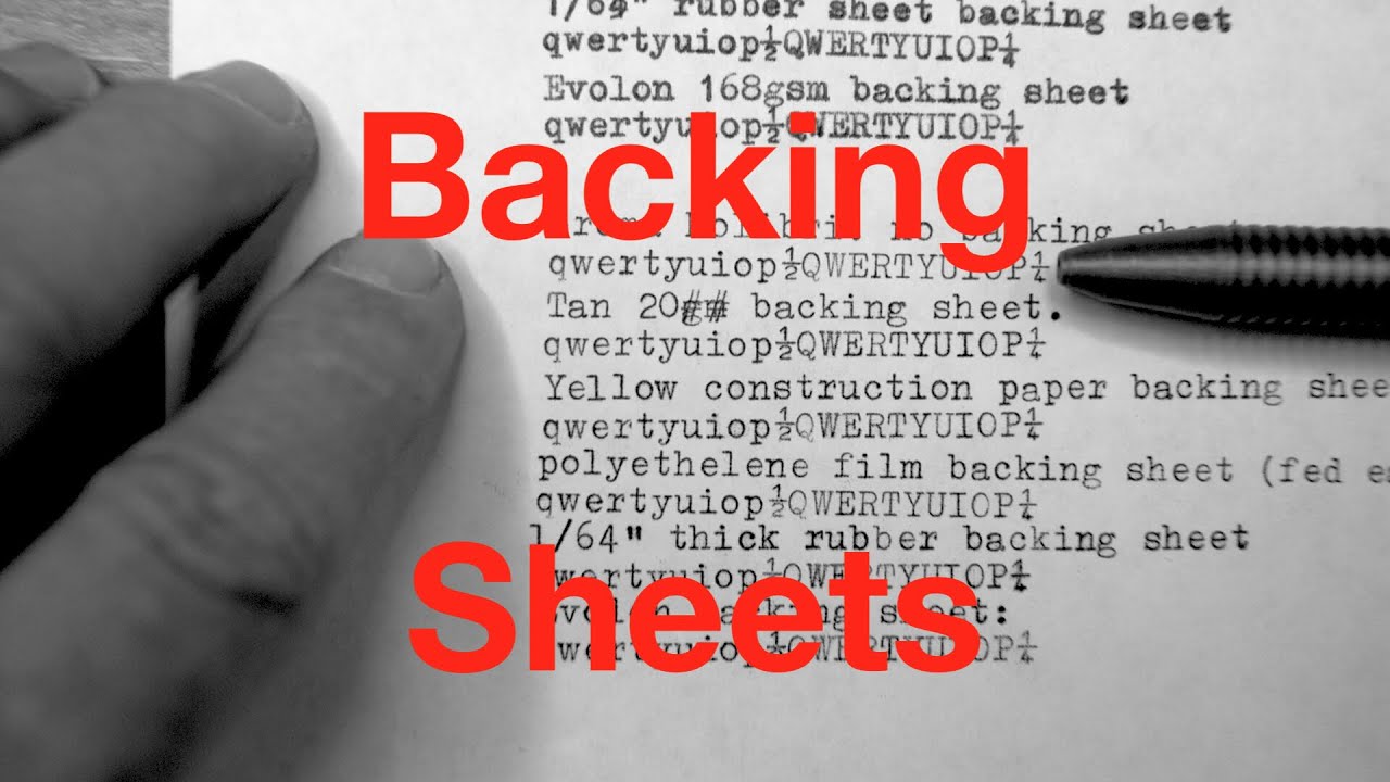 Backing Sheet