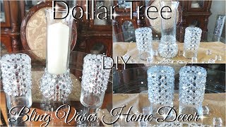 Diy Dollar Tree Bling Vases And Candle Holder Decor Petalisbless 