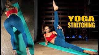 Home Yoga Stretching With Me In Leggings