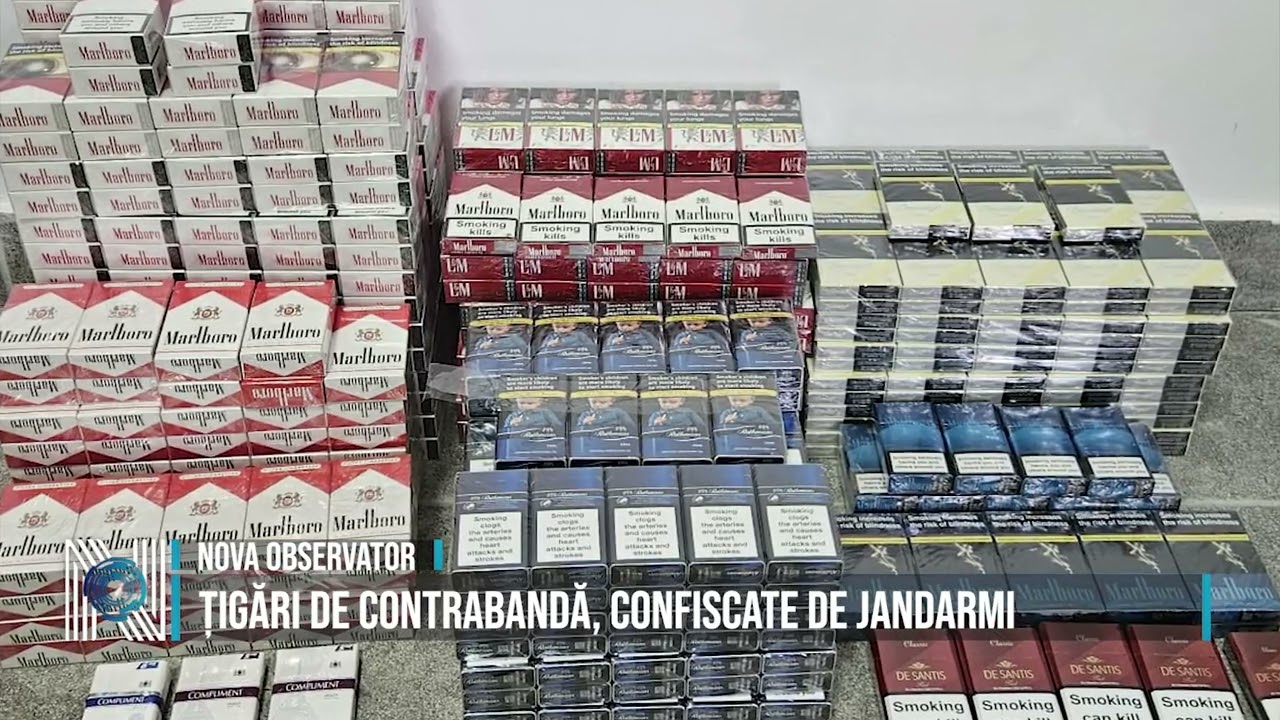Țigări de contrabandă, confiscate de jandarmi