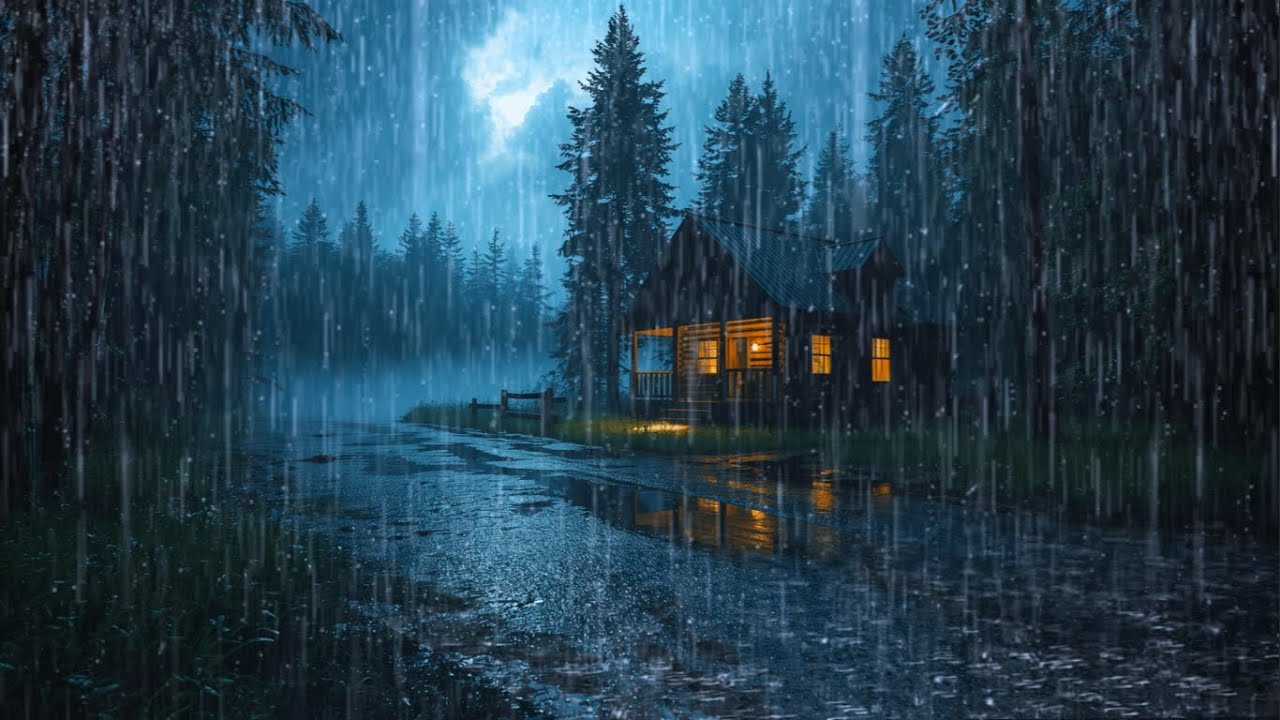 Rain Sounds for Sleeping 🌧️ Cozy Forest Cabin at Night | Deep Sleep ...