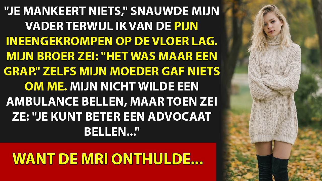 “Mijn broer zei dat het een grapje was, terwijl ik op de grond lag en mijn benen niet meer voelde.” Jasper stond bovenaan de trap, zijn handen op mijn schouders. Ik probeerde weg te duiken, maar...