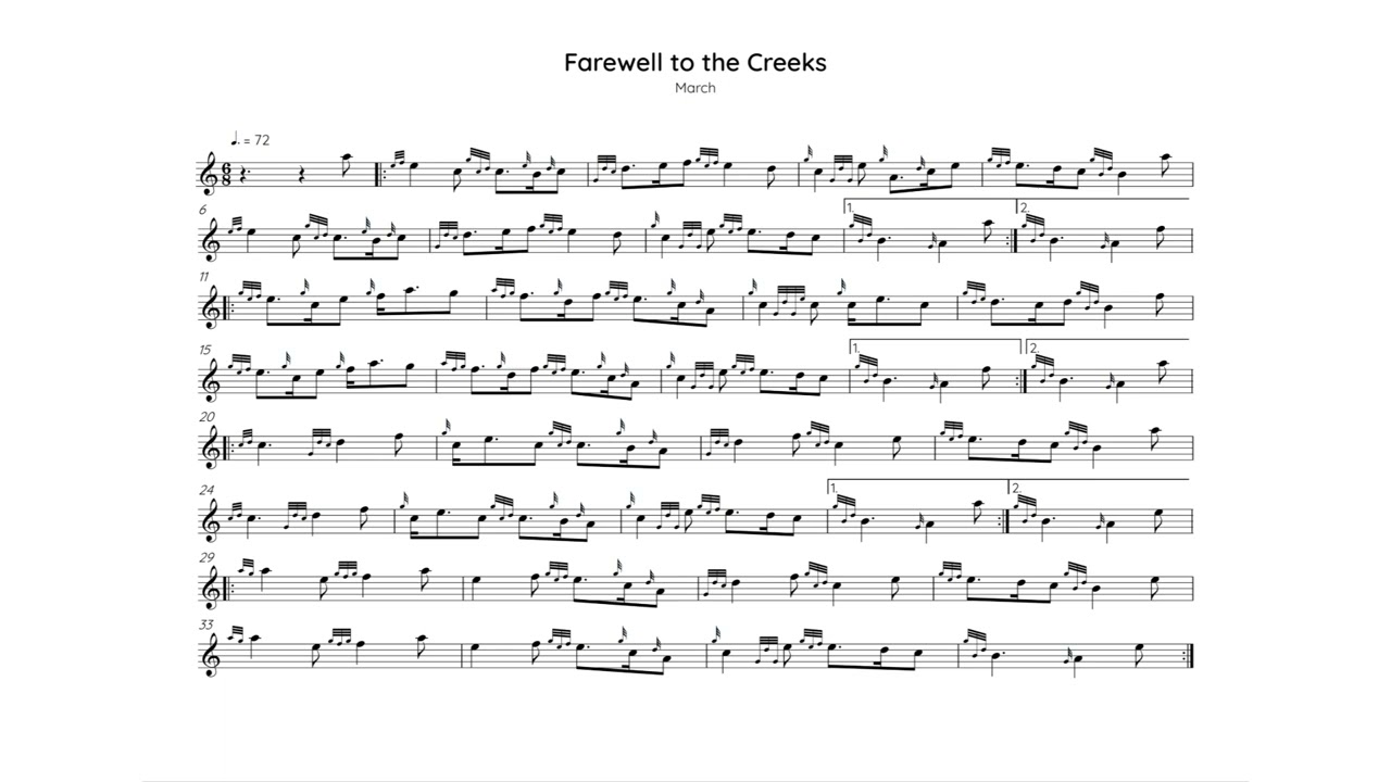 Farewell to the Creeks, high pitch half speed