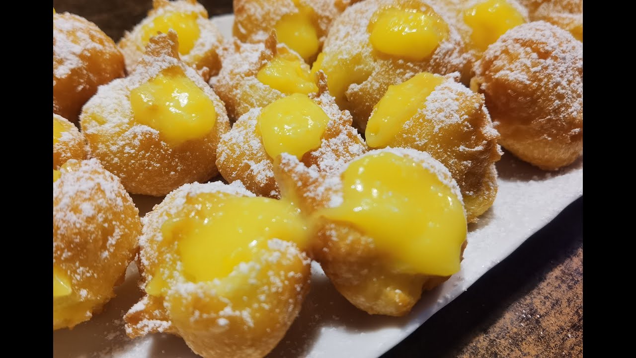 RICETTA CASTAGNOLE SOFFICI, come fare le castagnole ripiene con #videoricetteinsieme