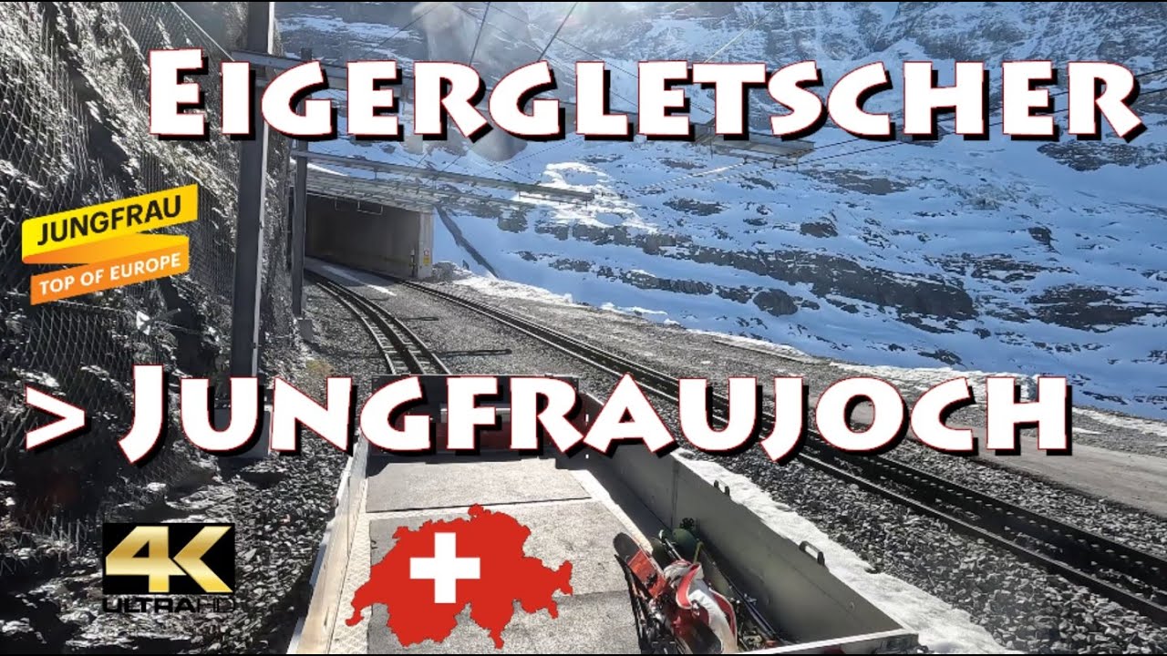 CAB RIDE 4K 🇨🇭 Eigergletscher - Jungfraujoch / Jungfrau CC65 Jungfraubahn / Switzerland 🏔