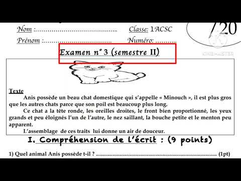 1ère année collège évaluation N3 semestre 2 compréhension et langue الأولى إعدادي الفرض الثالث