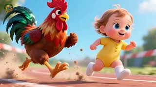Rooster’s Racing with Baby  Fun Animal Race Adventure  Kids Learning Song