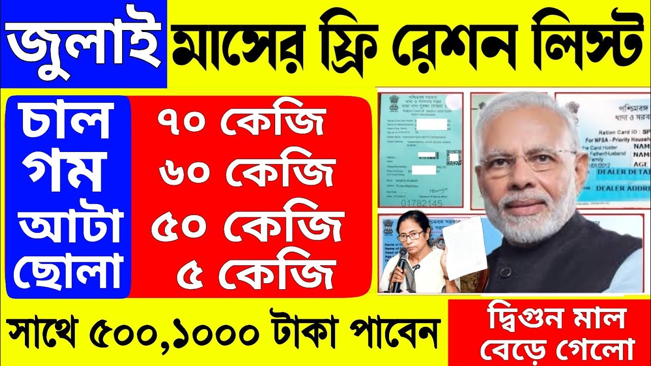 July month free ration list | ration card category | ration card status ...