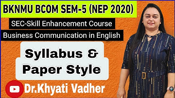 BCOM SEM-5 SEC (BCE) Syllabus & Paper Style @dr.khyati_vadher