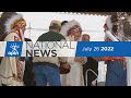 APTN National News July 26, 2022 – Papal visit continues in Alberta, Headdress gifted to the Pope