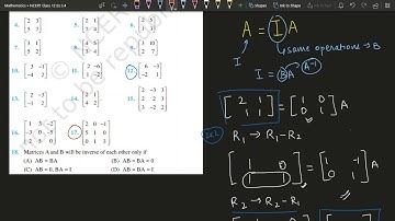 NCERT Class 12 Ex 3.4 | Practice : Computing Inverses of Matrices - Elementary Row Operations