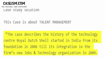 Shell Technology India: Building A Global Hub Case Study Help - Caseism.com