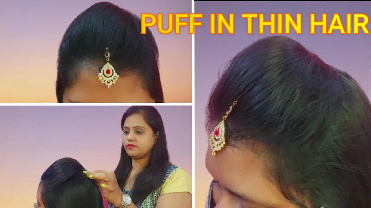 FRONT HAIRSTYLE FOR Thin Hair/ MANGTIKA SETTING/FRONT PUFF Hairstyle/BRIDAL and PARTY HAIRSTYLE