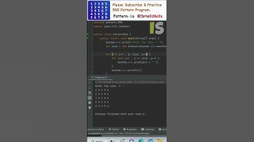 Java Pattern-16 | 500 Java Pattern Programs #shorts #java #coding #programming