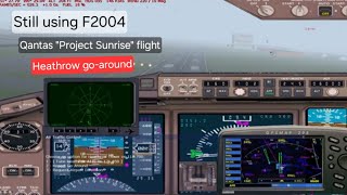 FS2004: Go-around at Heathrow. #heathrow #qantas #landing #aviation #fs2004