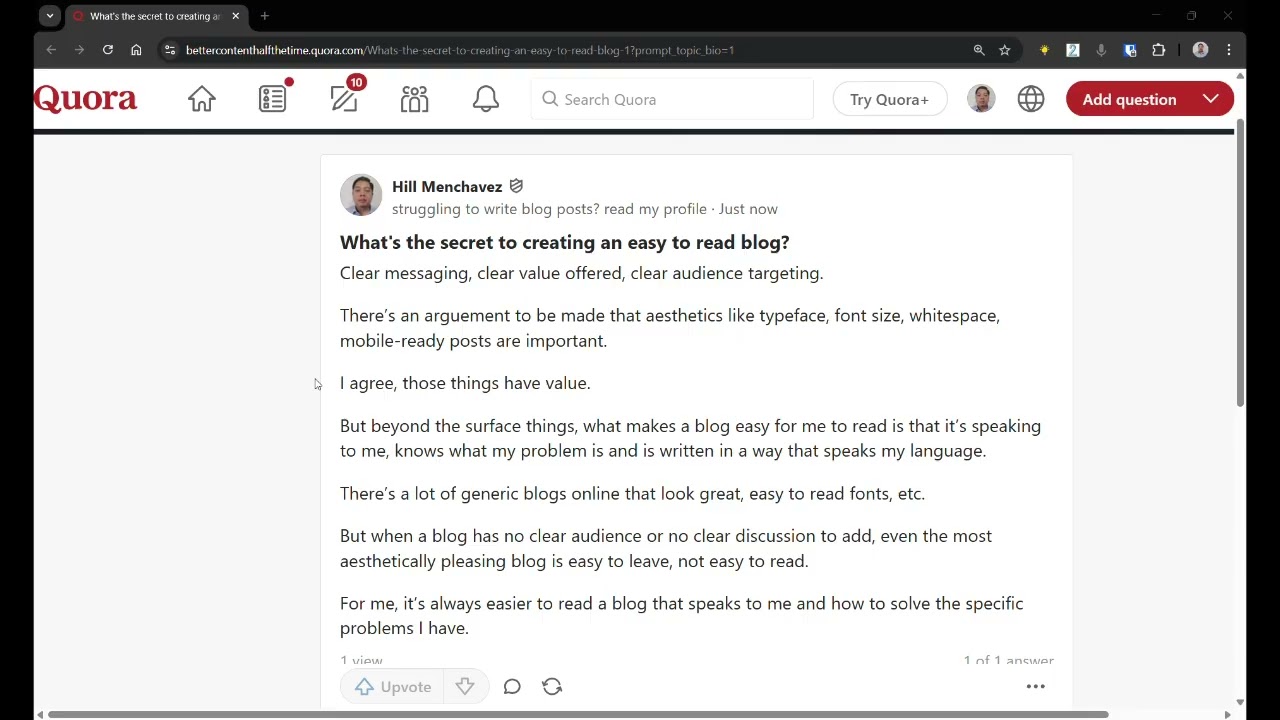 What's the secret to an easy-to-read blog?