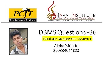 Question Set 36 | Database Management System | Java Institute