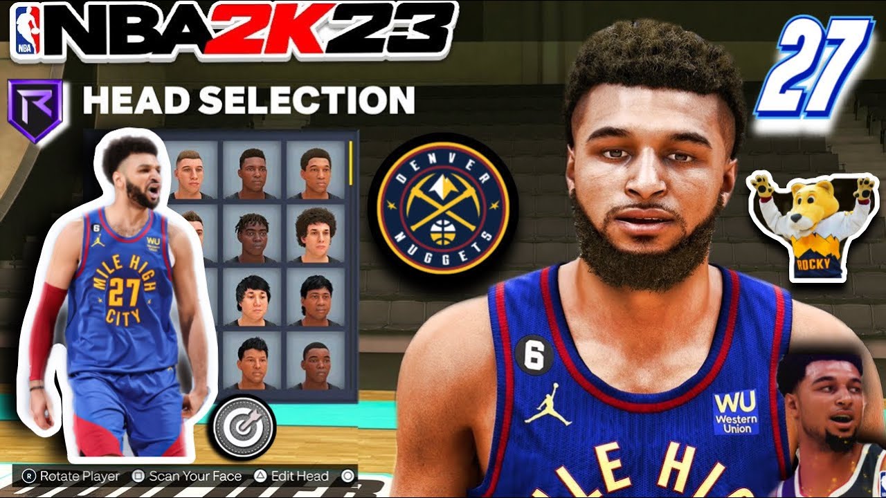 JAMAL MURRAY FACE CREATION 2K23 2023 NBA PLAYOFFS JAMAL MURRAY FACE