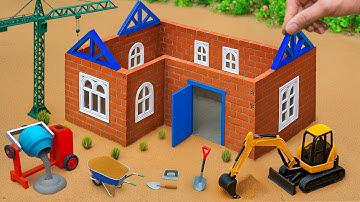 DIY Mini Tractor and Concrete Mixer Build a Brick House After Fire Disaster | Science Project
