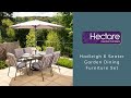 Hadleigh 6 seater garden dining furniture set in grey pattern  by hectare