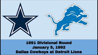 Detroit Lions Only Playoff Win Since 1957 | Cowboys @ Lions, 1991 NFC Divisional Round
