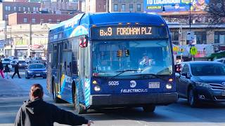 NYCT Bus: 2024 Novabus LFSe+ #5025 on the Bx9 along Kingsbridge Road and Fordham Road