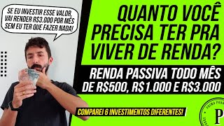 Quanto Você Precisa Para Viver De Renda Renda Passiva De R500 R1000 E R3000 Todo Mês