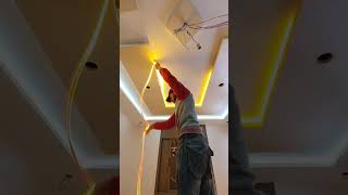 Installing gypsum lamps and LED lighting strips