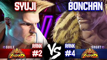 SF6 ▰ SYUJI (#2 Rank Guile) vs BONCHAN (#4 Rank Sagat) ▰ High Level Gameplay