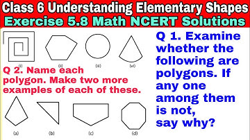 Class 6 Ex 5.8 Q 1 | Q 2 | Understanding Elementary Shapes | Chapter 5 |Exercise 5.8|NCERT Solutions