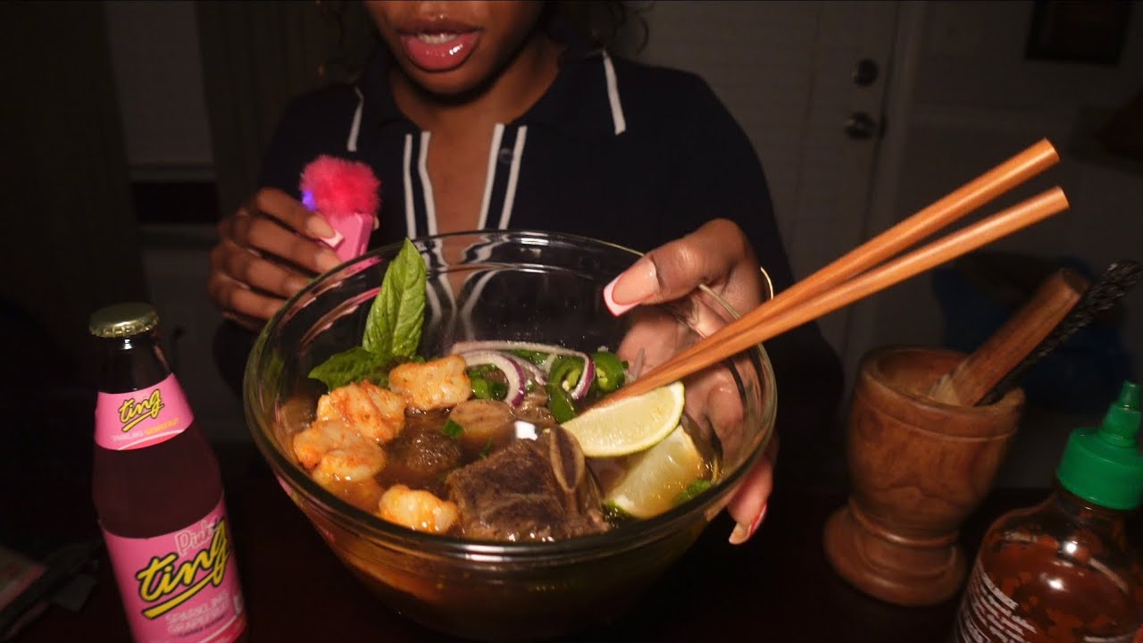 ASMR Oxtail Pho Mukbang