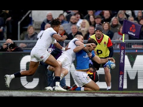 TMO confirms Bellini amazing try in the corner! | NatWest 6 Nations