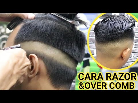 Potongan model rambut  Razor Fade over comb buat pemula 