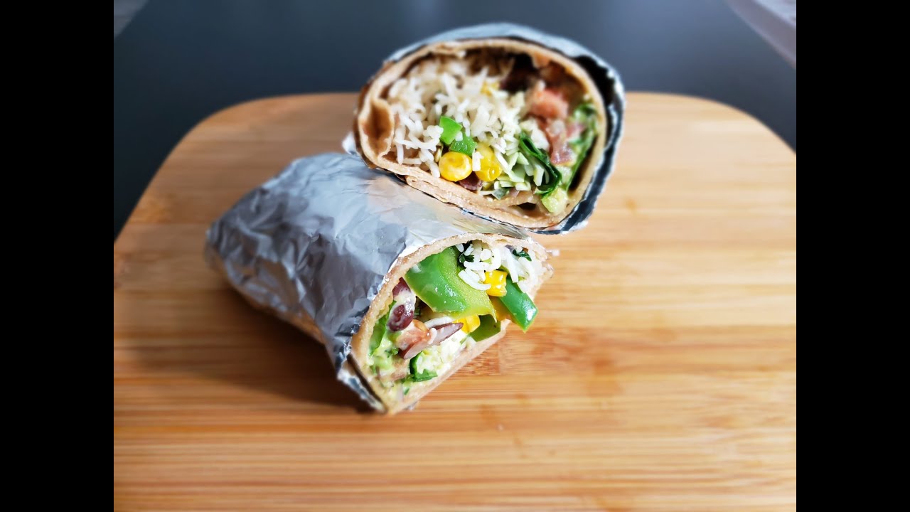 Bean And Veggie Burrito Wrap, Whole Wheat Tortillas from scratch