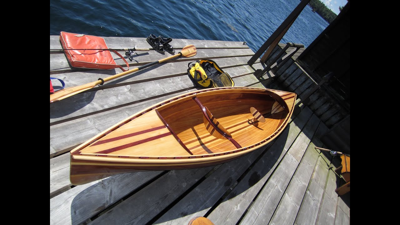 Cedar Strip Double Paddle Canoe/Kayak First Launch - YouTube