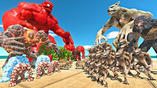 Werewolf Fights in Ballista Arena | Lava Golem Team vs Werewolf - Animal Revolt Battle Simulator