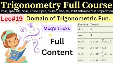 Domain of trigonometric functions lec#19 #ppsc #fpsc #nts #maths #Ms #PhD #msc #bs #bsc #afmathe #af